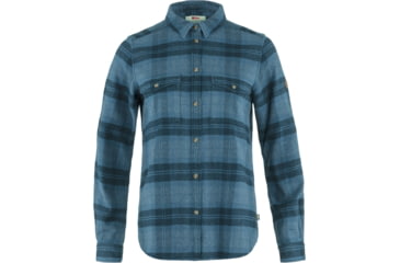 Image of Fjallraven Ovik Heavy Flannel Shirt - Womens, Indigo Blue-Dark Navy, Medium, F89832-534-555-M