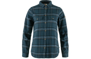 Image of Fjallraven Ovik Heavy Flannel Shirt - Womens, Indigo Blue/Dark Navy, 2XS, F86999-534-555-XXS