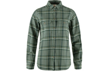 Image of Fjallraven Ovik Heavy Flannel Shirt - Womens, Patina Green/Deep Patina, 2XS, F86999-614-679-XXS