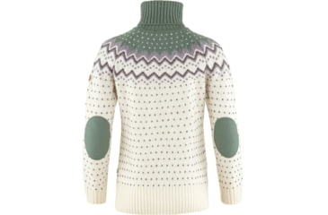 Image of Fjallraven Ovik Knit Roller Neck - Womens, Chalk White-Patina Green, Medium, F84792-113-614-M