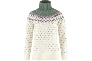 Image of Fjallraven Ovik Knit Roller Neck - Womens, Chalk White-Patina Green, Medium, F84792-113-614-M