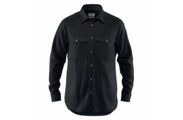 Image of Fjallraven Ovik Re-Wool Shirt Long Sleeve - Mens, Black, Small, F81885-550-S