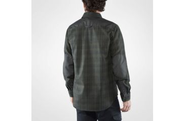 Image of Fjallraven Ovik Re-Wool Shirt Long Sleeve - Mens, Dark Grey-Olive, Small, F81885-030-630-S
