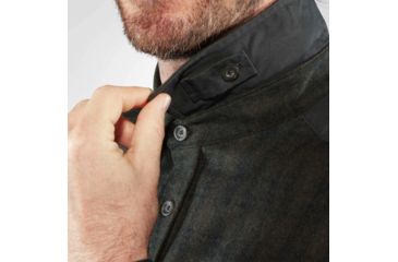 Image of Fjallraven Ovik Re-Wool Shirt Long Sleeve - Mens, Dark Grey-Olive, Small, F81885-030-630-S