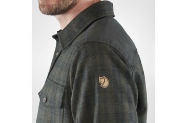 Image of Fjallraven Ovik Re-Wool Shirt Long Sleeve - Mens, Dark Grey-Olive, Small, F81885-030-630-S