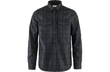 Image of Fjallraven Ovik Re-Wool Shirt LS - Mens, Grey/Dark, Small, F81885-020-030-S