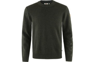 Image of Fjallraven Ovik Round-Neck Sweater - Mens, Dark Olive, Large, F87323-633-L