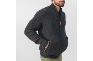 Image of Fjallraven Ovik Zip Cardigan Knit - Mens, Dark Grey, Extra Large, F87071-030-XL