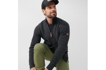 Image of Fjallraven Ovik Zip Cardigan Knit - Mens, Dark Grey, Extra Large, F87071-030-XL