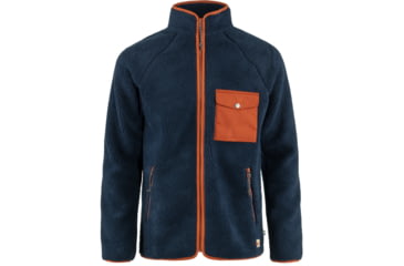 Image of Fjallraven Vardag Pile Fleece - Mens, Navy-Autumn Leaf, Extra Small, F84158-560-215-XS