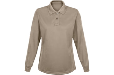 Image of Flying Cross Long Sleeve Impact Polo - Women's, Silver Tan, Extra Large, 3220W04XLARGENA