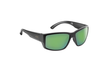 Image of Flying Fisherman 7867BAG Baleen Sunglasses, Matte Black Frame Amber-Green Mirror Polarized Lens, Medium Fit, 7867BAG