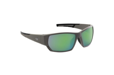 Image of Flying Fisherman 7883GAG Drop Back Sunglasses, Matte Gray Soft-Touch Frame, Amber-Green Mirror Lens, Medium Fit, 7883GAG