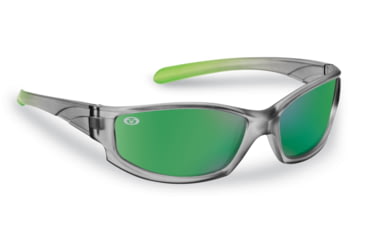 Image of Flying Fisherman 7895GAG Buoy Jr Angler Polarized Sunglasses Gray-Lime Frame, Green Mirror Lens, 7895GAG