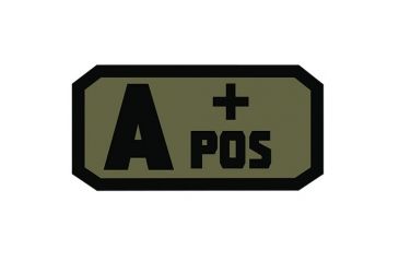 Image of Fox Outdoor Medical and Morale Patches, A Pos - Black/Olive Drab, 84P-040