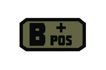 Image of Fox Outdoor Medical and Morale Patches, B Pos - Black/Olive Drab, 84P-042