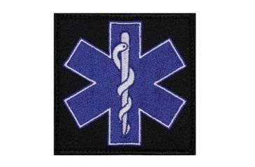 Image of Fox Outdoor Medical and Morale Patches, EMT Black/Blue, 84P-034