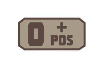 Image of Fox Outdoor Medical and Morale Patches, O Pos - Khaki/Brown, 84P-066