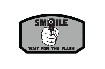 Image of Fox Outdoor Medical and Morale Patches, Smile Wait For Flash - Grey, 84P-321