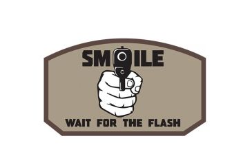 Image of Fox Outdoor Medical and Morale Patches, Smile Wait For Flash - Khaki, 84P-322