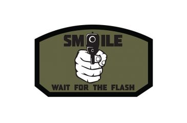 Image of Fox Outdoor Medical and Morale Patches, Smile Wait For Flash - Olive Drab, 84P-320