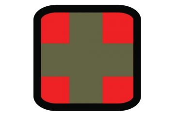 Image of Fox Outdoor Medical and Morale Patches, Square Medical - Olive Drab, 84P-020