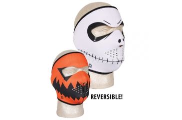 Image of Fox Outdoor Neoprene Thermal Face Mask, Skelly Reverses To Pumpkin, 72-624