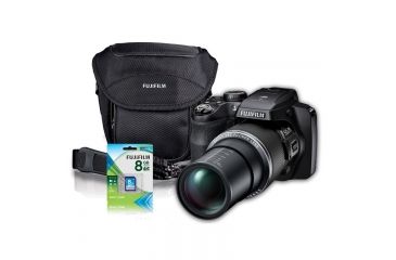 Image of Fujifilm FinePix S9400W 16MP Digital Camera, Black, Bundle-Gadget Bag, 8GB Memory Card, Batteries 600013636