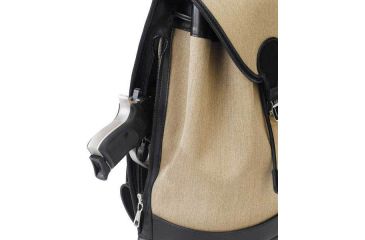 Image of Galco Backpack Holster Handbag Camel / Black Trim - Nylon Micro Fiber BPPCM
