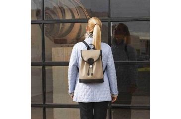 Image of Galco Backpack Holster Handbag Camel / Black Trim - Nylon Micro Fiber BPPCM