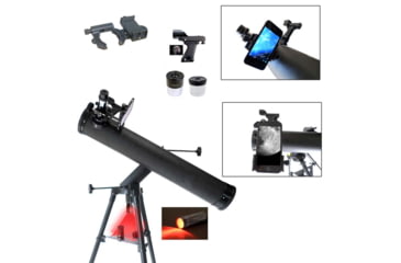 Image of Galileo 800mm x 80mm Astronomical Reflector Telescope w/ Smartphone Adapter, Black, SS-80080TRLED
