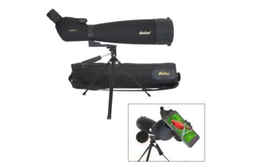 Image of Galileo G-90SP 30-90x90mm Zoom Spottig Scope w/Smartphone Adapter and Shoulder Case, Black, NSN N, G-90SP