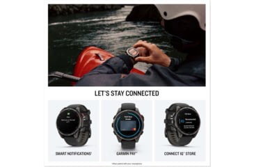 Image of Garmin Fenix 8 Pro Unisex Watches, 47mm Case Diameter, Titanium Bezel, Black/Pebble Gray Silicone Band, 010-03198-00