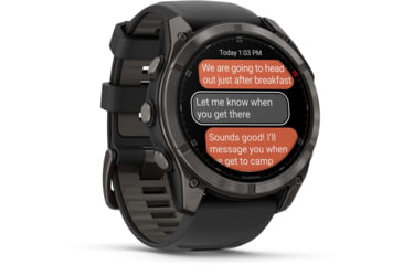 Image of Garmin Fenix 8 Pro Unisex Watches, 51mm Case Diameter, Titanium Bezel, Black/Pebble Gray Silicone Band, 010-03199-00
