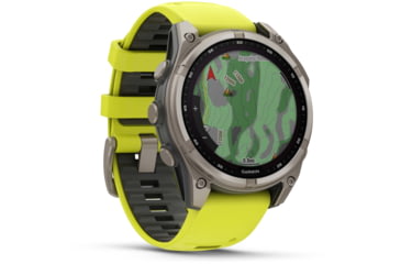 Image of Garmin fenix 8 Sapphire Solar Edition 47mm GPS Watch, Titanium with Amp Yellow/Graphite Silicone, 010-02906-20