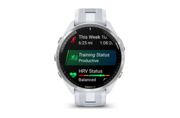 Image of Garmin Forerunner 965, Titanium Bezel w/ Whitestone Case and Whitestone/Powder Gray Silicone Band, 010-02809-01