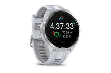 Image of Garmin Forerunner 965, Titanium Bezel w/ Whitestone Case and Whitestone/Powder Gray Silicone Band, 010-02809-01