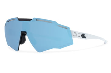 Image of Gatorz Blastshield B2 Sunglasses, Frost, Matte Black Logo, MilSpec Ballistic Polarized,Smoke, Blue Mirror, w, Anti- Fog, ANSI Z87.1, Frost, One Size, 841235127205