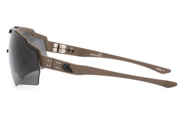 Image of Gatorz Blastshield Sunglasses, Black Logo, TAN Frame, Balistic Smoke Lens, 841235126222