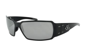 Image of Gatorz Boxster Sunglasses, Black Frame, Smoked Polarized w/ Chrome Mirror Lens, BOXBLK01P-C