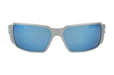 Image of Gatorz Boxster Sunglasses, Brushed Frame, Smoked Polarized W/ Blue Mirror Lens, BOXBRU01P-B