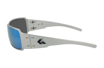 Image of Gatorz Boxster Sunglasses, Brushed Frame, Smoked Polarized W/ Blue Mirror Lens, BOXBRU01P-B