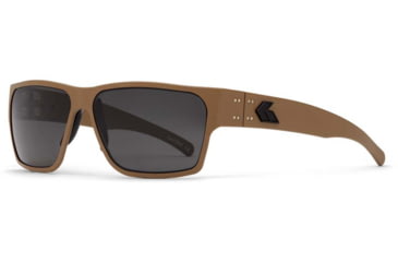 Image of Gatorz Delta Sunglasses, Cerakote Desert Frame, Tan Smoke Polarized Lens, Matte Black Plug, GDELCTN01P