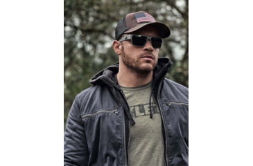 Image of Gatorz Delta Sunglasses, Cerakote OD Green Frame, Smoke Polarized Lens, Matte Black Plug, GDELCOG01P
