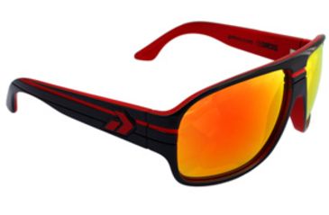 Image of Gatorz El2bkr13mBkr Ely2 Black Red Red Sunburst Lens Sunglasses