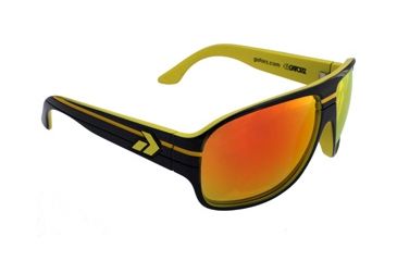 Image of Gatorz El2bky13mBky Ely2 Black Yellow Red Sunburst Lens Sunglasses