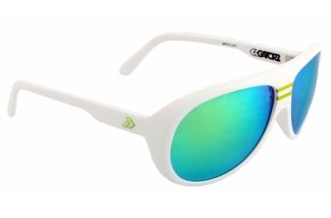 Image of Gatorz Elymwh17mMwh Ely Matte White Frame Multi Layer Green Lens Sunglasses