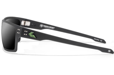 Image of Gatorz Green Beret Foundation Sentix Sunglasses, Black w/GBF Green Logo Frame, Smoke Polarized Lens, 841235130199