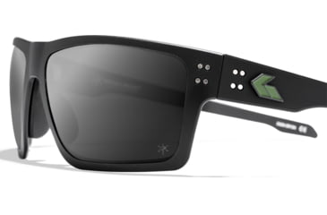 Image of Gatorz Green Beret Foundation Sentix Sunglasses, Black w/GBF Green Logo Frame, Smoke Polarized Lens, 841235130199