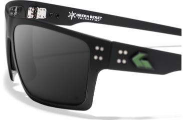 Image of Gatorz Green Beret Foundation Sentix Sunglasses, Black w/GBF Green Logo Frame, Smoke Polarized Lens, 841235130199